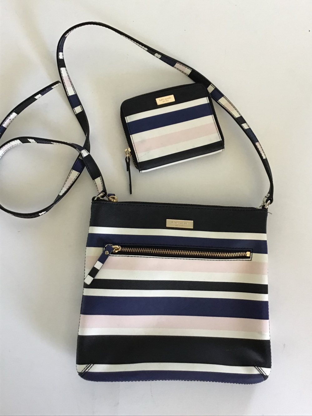 Kate Spade New York Grove Street Stripe Crossbody & Zip Around Wallet Set